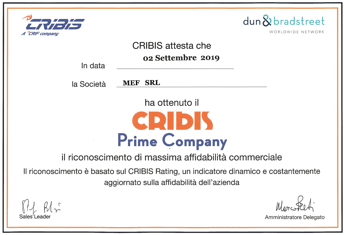 Cribis Prime Company 2019